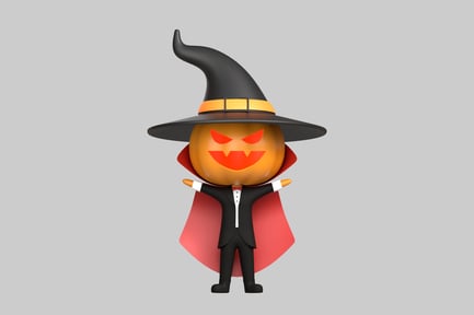 Preview: Pumpkin Head Witch Character