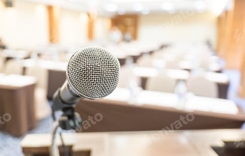 Preview: Close up microphone at seminar room