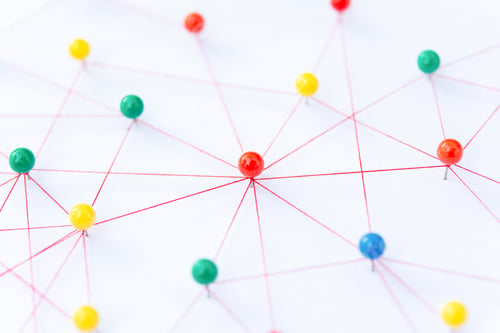 Preview: Network simulation on paper linked together by yarn