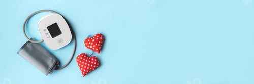 Preview: Automatic blood pressure monitor and two hearts banner
