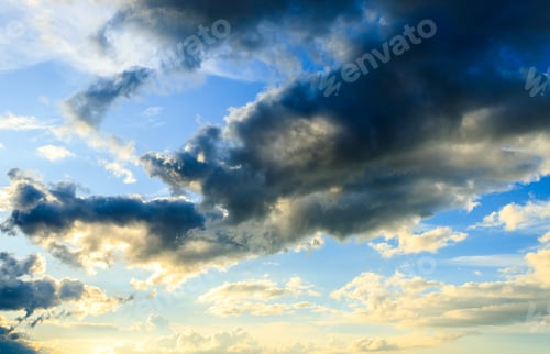 Preview: colorful dramatic sky with cloud at sunset