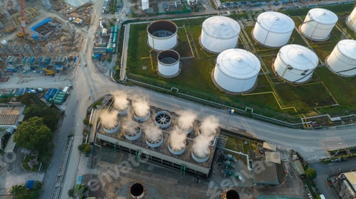 Preview: turbine heat exchanger for transfer heat from oil refinery plant to air, cooling tower for heat