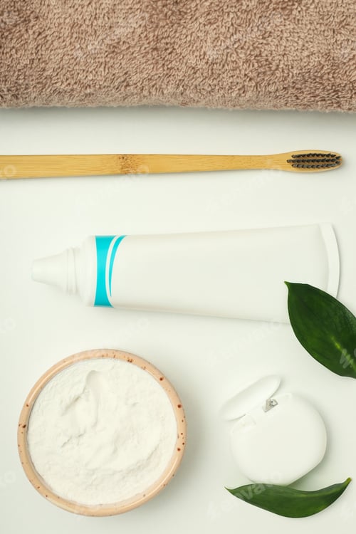 Preview: Concept of tooth or oral care, top view