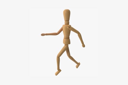 Preview: Wooden mannequin in dynamic pose