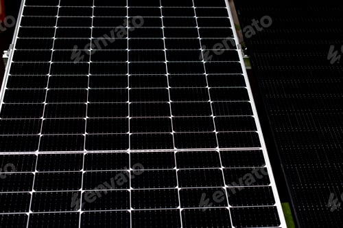Preview: Closeup of black solar panel