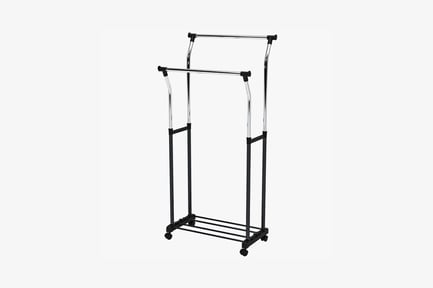 Preview: Mobile metal clothes rack with adjustable bars