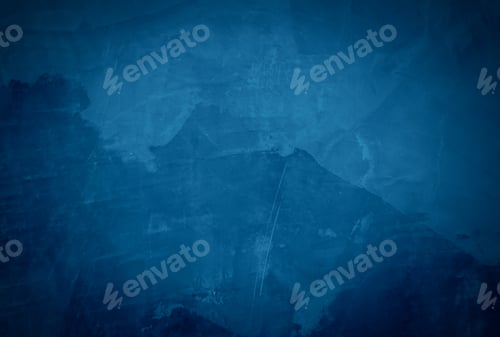 Preview: Vintage grunge blue concrete texture wall background with vignette.