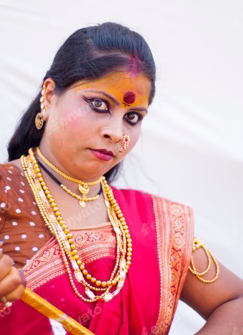 Preview: Beautiful young girls dressed as hindu goddes Durga