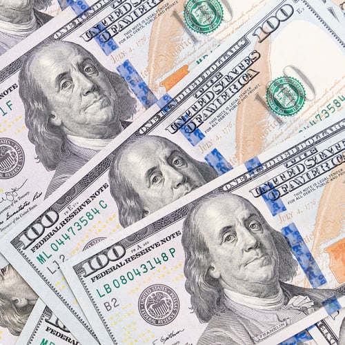 Preview: Hundred Dollar Bills Stacked Pattern Money