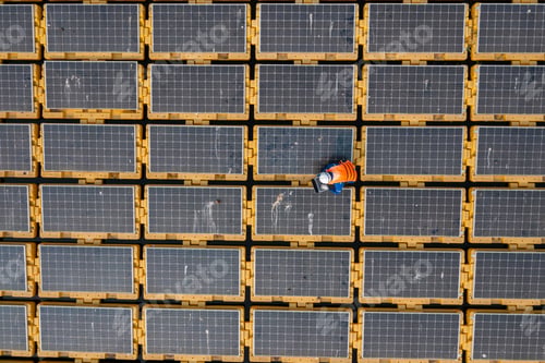 Preview: Engineer Analyzing Data on Floating Solar Panels