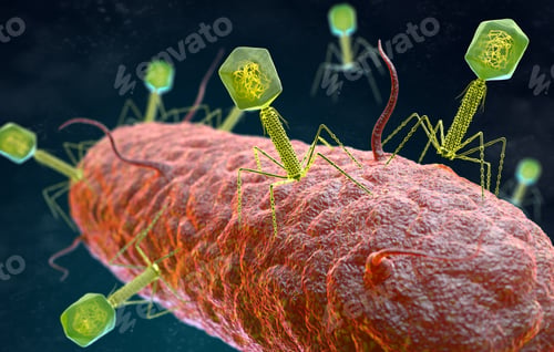 Vista previa: El virus bacteriófago ataca a una bacteria
