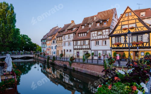 Preview: Beautiful view of colorful romantic city Colmar, France, Alsace