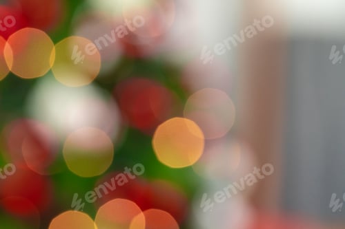 Preview: Christmas tree illuminated garland light bokeh background