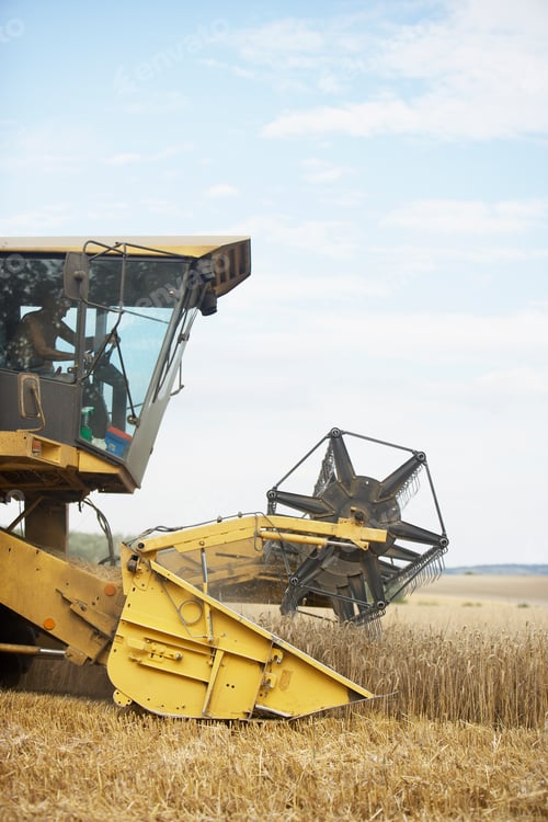 Preview: Combine Harvester Working In Field