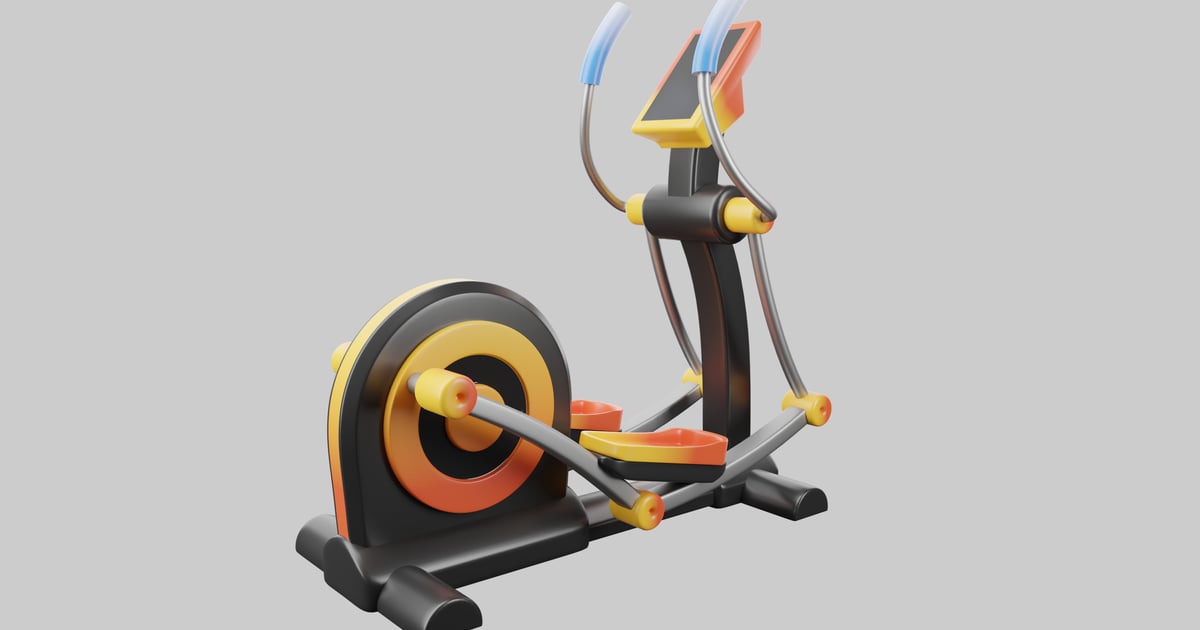 Cartoon elliptical trainer health machine 3D, Incl. athletic ...