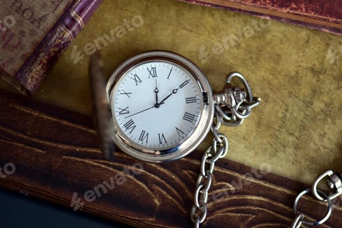 Preview: Old pocket watch with chain