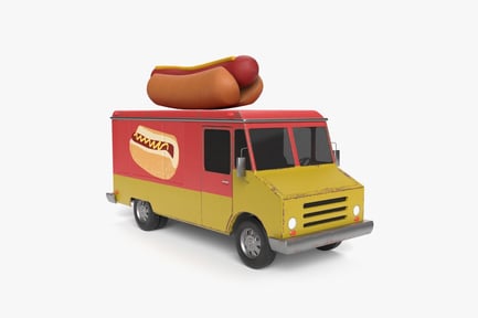 Preview: Classic Hot Dog Truck - Food Vendor Vehicle