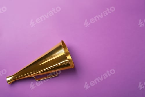 Preview: Retro megaphone on color background