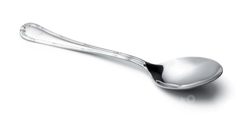 Preview: Silver shiny spoon isolated on white background