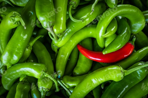 Preview: Raw Green Organic Serrano Peppers. green chili peppers