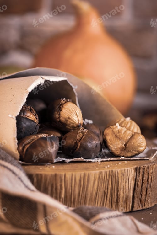 Preview: Roasted chestnuts in a paper cone