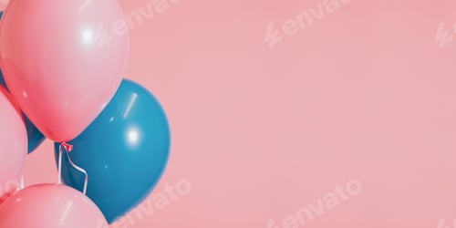 Preview: Pink and blue balloons for a birthday party