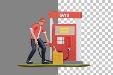 Preview: Gas Station Worker 3D Illustration
