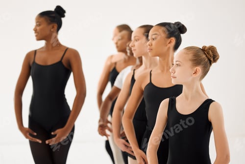 Preview: Shot of a group of ballet dancers practicing a routine in a dance studio