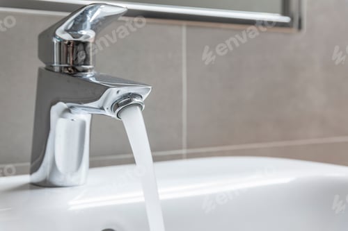Preview: Chrome faucet with running water