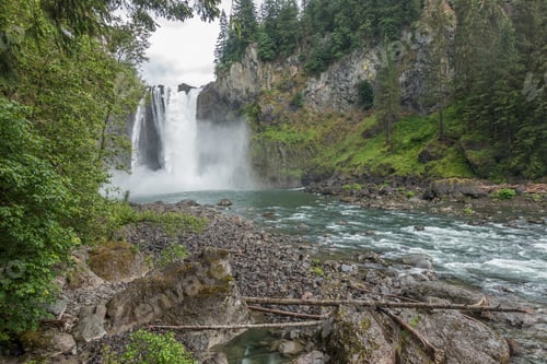 Preview: A Panoramic Shot Of Snoqualmie Falls In Washington State.