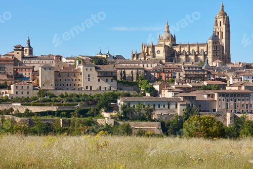 Preview: Gothic cathedral in Segovia. Medieval city in Castilla Leon. Spain