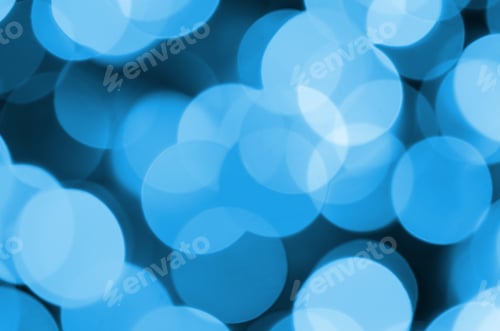 Preview: Blue Festive Christmas elegant abstract background with many bokeh lights. Defocused artistic image