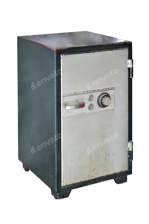 Preview: Old safe deposit box isolated.