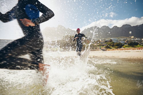 Preview: Athletes training for a triathlon
