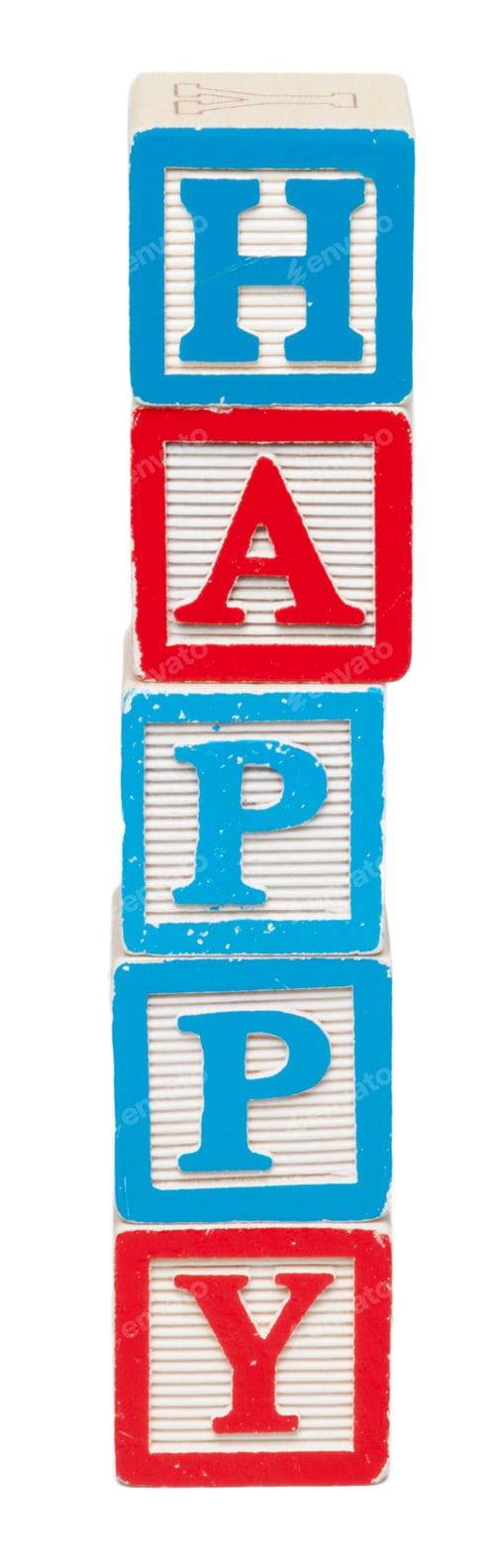 Preview: Wooden alphabet blocks isolated on white background