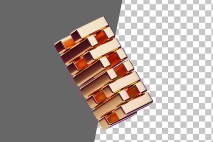 Preview: Chromatic Abstract Golden Brick Tower 3D Icon