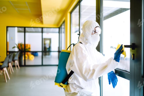 Preview: Cleaning and disinfection of office to prevent COVID-19. Prevention of spreading pneumonia virus.