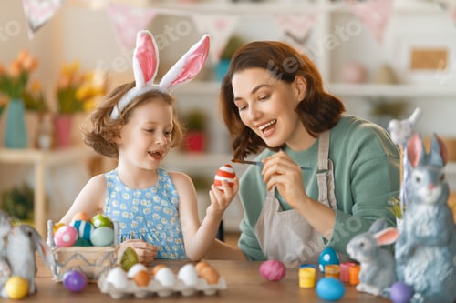 Preview: family preparing for Easter