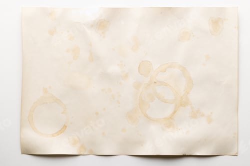 Preview: White stained piece of paper with copy space on white background