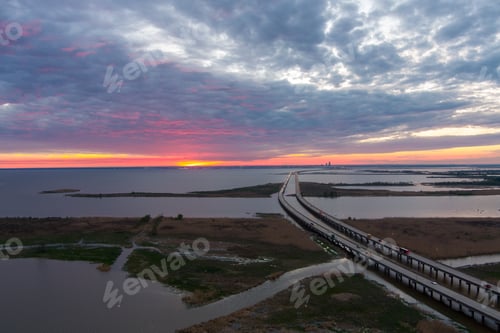 Preview: Mobile Bay, Alabama sunset in April