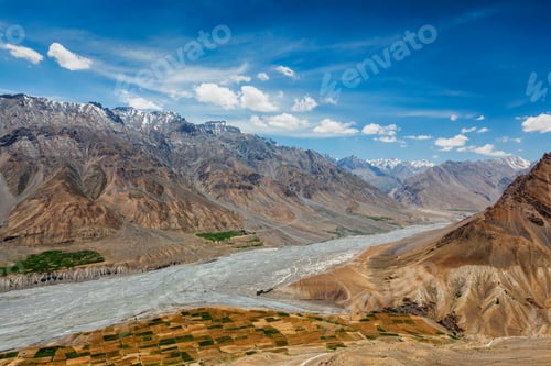 Preview: View of Spiti valley and Spiti river in Himalayas