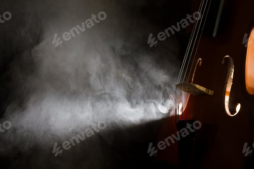 Preview: Elegant violin with smoke