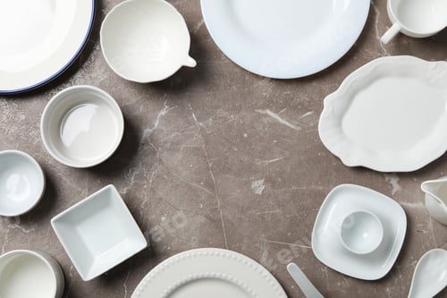 Preview: Minimal table setting with blank dish, space for text