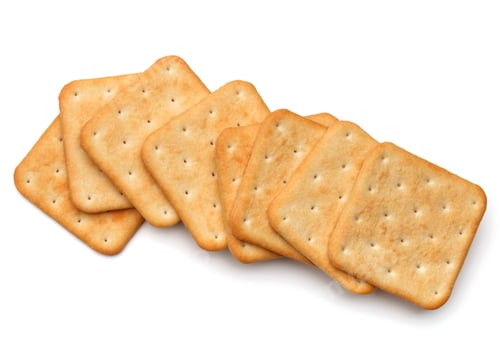 Preview: Dry cracker cookies isolated on white background cutout