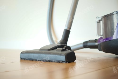 Preview: cleaning floor dust with vacuum cleaner.