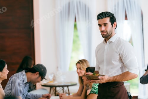 Preview: Enjoy Exceptional Service and Delicious Food at Our Eatery: Clients Savoring Meals and Drinks