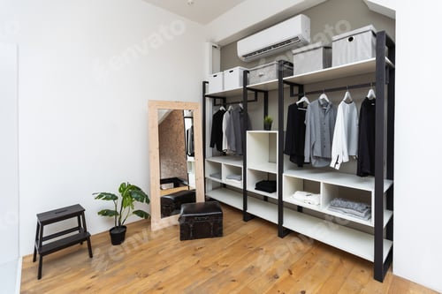 Preview: Wardrobe Organization with Shelves and Hanging Clothes