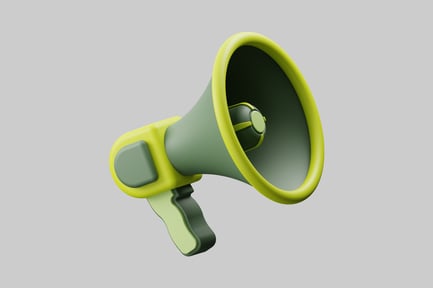Preview: Green and yellow megaphone loudspeaker