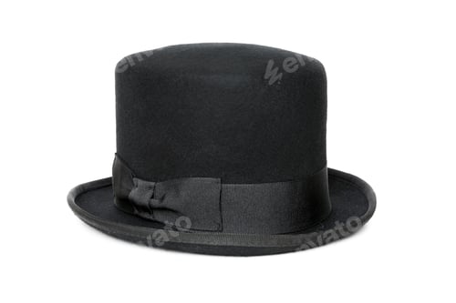 Preview: Black top hat isolated on white