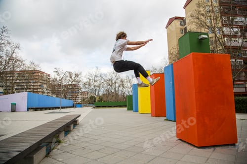 Preview: series of photos of young man jumping 4 of 8